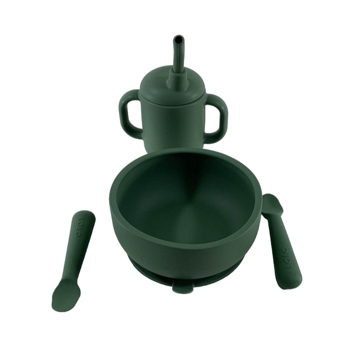 used Lalo First Bites Starter Kit, Olive