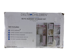 secondhand Delta Children 48-Piece Nursery Storage Set, Pink