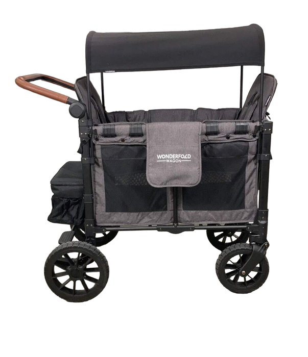 secondhand Wonderfold W2 Luxe Multifunctional Double Stroller Wagon, 2022, Charcoal Gray