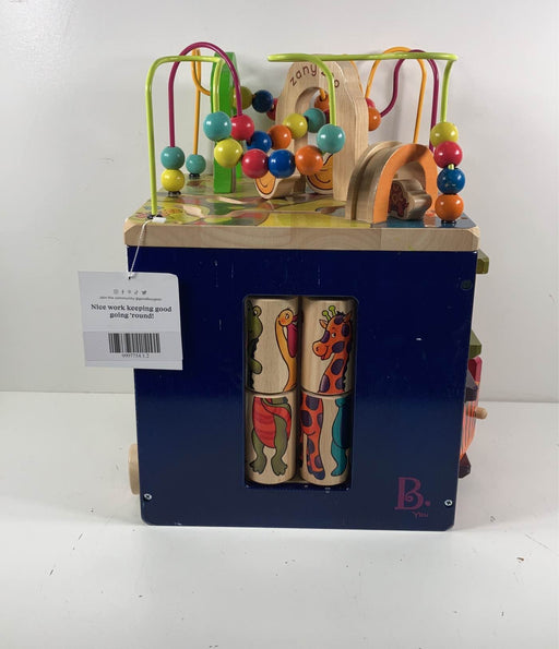 used B. toys Zany Zoo Wooden Activity Cube