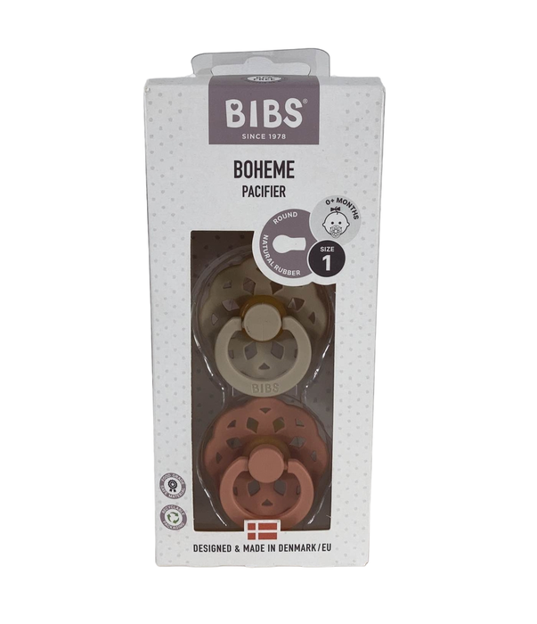 Shop BIBS Boheme Natural Rubber Pacifier 2 Pack, Vanilla/Peach, Size 1 (0+ months) at GoodBuy Gear