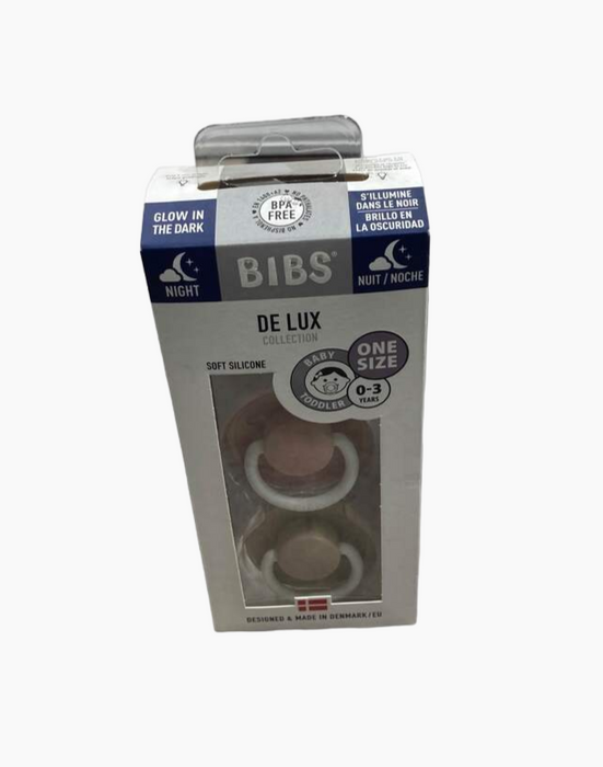 Shop BIBS De Lux Pacifiers 2 Pack, Glow in the Dark Blush/Vanilla at GoodBuy Gear