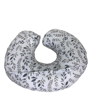 Boppy Original Feeding and Infant Support Pillow, Gray/Taupe Leaves