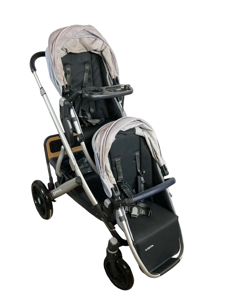 UPPAbaby VISTA Double Stroller with Piggyback RideAlong Board and Sna