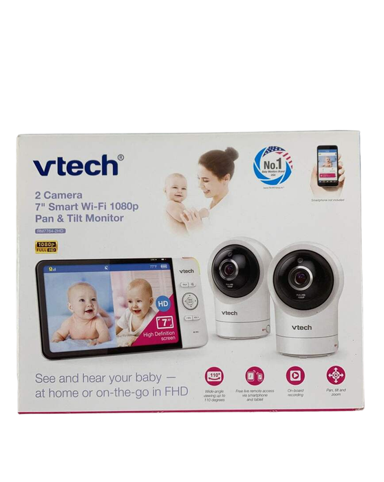 VTech 2 Camera 7” Smart Wifi 1080p Pan and Tilt Monitor RM7766-2HD