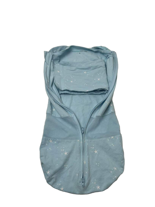 secondhand Happiest Baby Sleepea Swaddle, Medium, Teal Stars