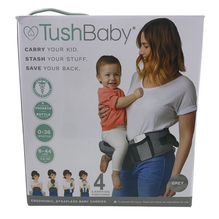 TushBaby Hip Baby Carrier, Grey