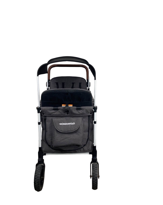 secondhand Wonderfold W4 Luxe Quad Stroller Wagon, Charcoal Grey with White Frame, 2023