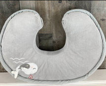 Shop Boppy Luxe Feeding and Infant Support Pillow, Grey Chevron Whales at GoodBuy Gear