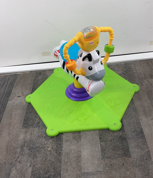 secondhand Fisher Price Spin And Bounce, Zebra