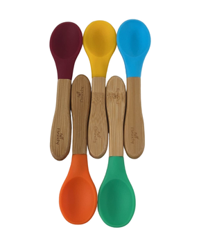 Avanchy Bamboo and Silicone Infant Spoons 5 Pack