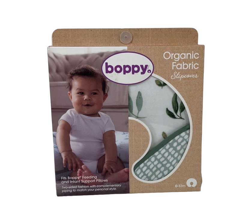 Boppy Organic Nursing and Infant Support Pillow Slipcover, Green Little Leaves