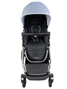 secondhand Mockingbird Single to Double Stroller, 2023, Silver with Black Leather, Watercolor Drops, Sky