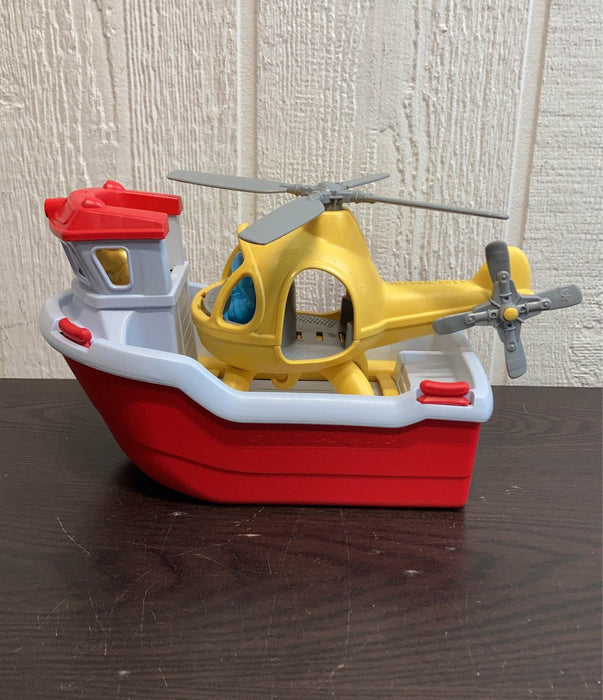 secondhand Green Toys Rescue Boat with Helicopter