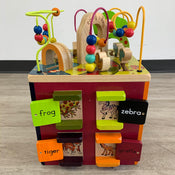 secondhand B. Toys Zany Zoo Wooden Activity Cube