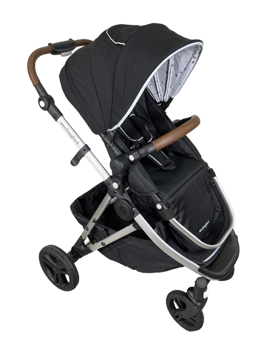 used Mockingbird Single Stroller, 2023, Black, Watercolor Drops, Silver With Penny Leather