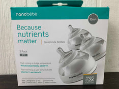 used Nanobébé Breastmilk Bottles 3 Pack, Gray