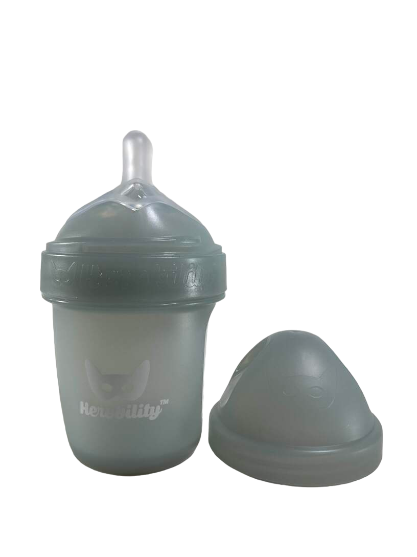 Herobility Wide-Neck Baby Bottle, Gray, 0+ month, Count