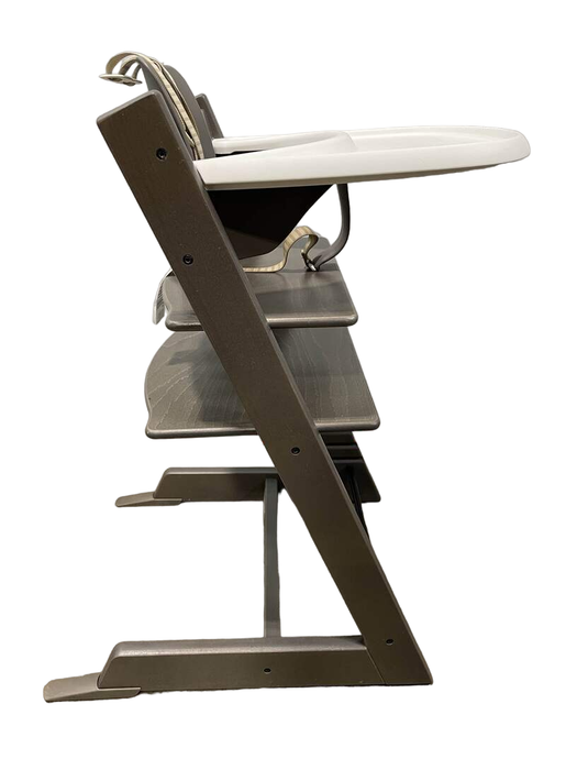 Stokke Tripp Trapp High Chair with Baby Set and Tray, Hazy Grey, White