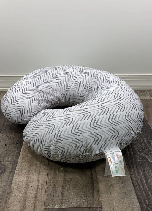 secondhand Boppy Nursing Pillow, Gray Cable Stiches