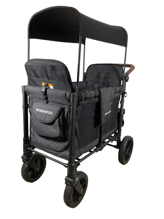 secondhand Wonderfold W2 Luxe Multifunctional Double Stroller Wagon, Volcanic Black, 2023