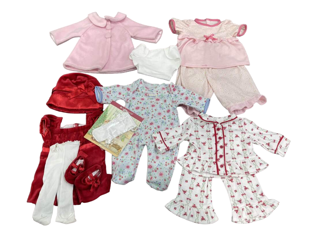 Lot De 5 Pièces American Girl Pour Bitty Baby : Manteau, Chapeau, Pull, Jupe Léopard - Occasion