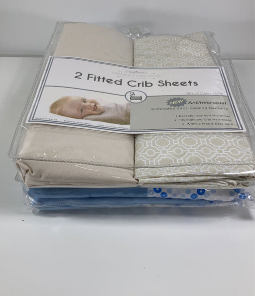 used BUNDLE Fitted Crib Sheets, - 2 Packs of 2