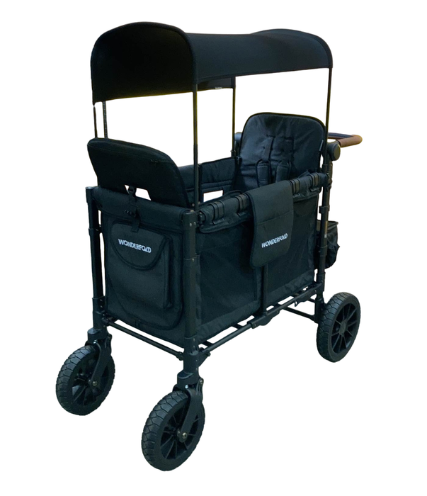 used Wonderfold W2 Luxe Multifunctional Double Stroller Wagon, 2023, Volcanic Black