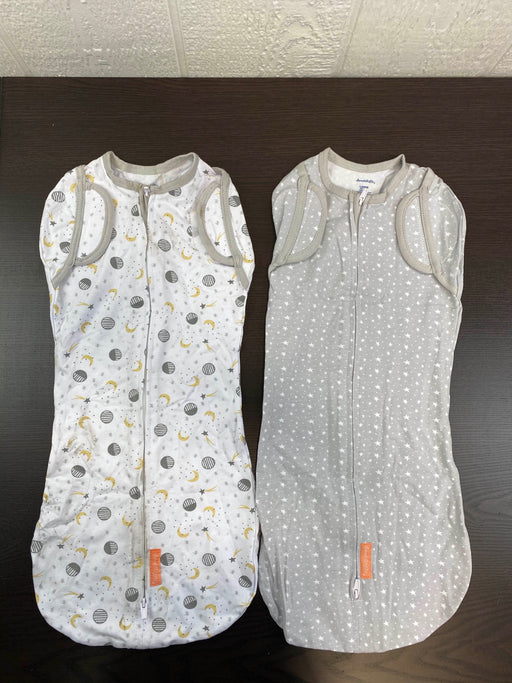 used SwaddleMe Arms Free Convertible Pod 2pk, Stars Moon Large 4-6 months