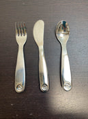 used Munchkin Polish Stainless Steel Toddler Fork, Knife & Spoon Set