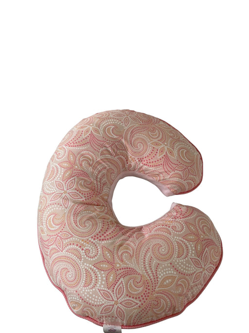 secondhand Boppy Nursing and Infant Support Pillow, Pink with white flowers.