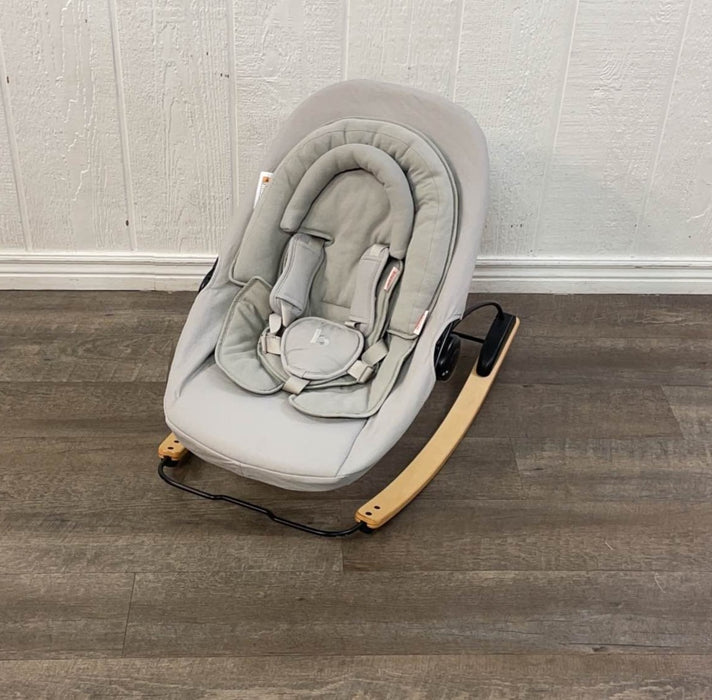 used Bloom Coco Go 3-in-1 Bouncer, Natural Wood, Frost Grey Organic, With Infant Insert