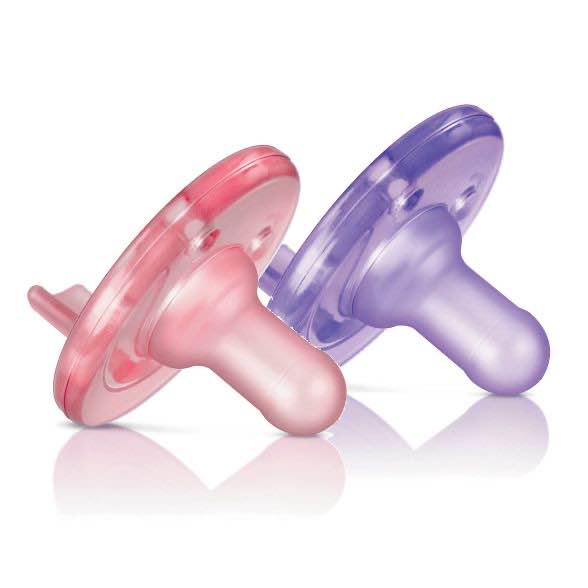 used Philips Avent Soothie 0-3m, Pink/Purple