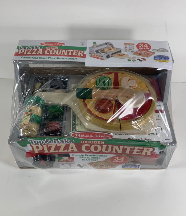 secondhand Melissa & Doug Pizza Party Play Set, Pizza Counter