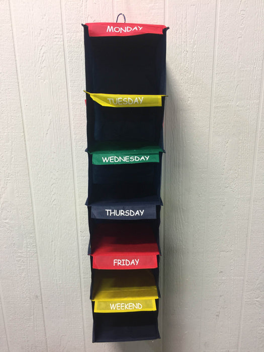 used Day Of The Week Hanging Closet Organizer