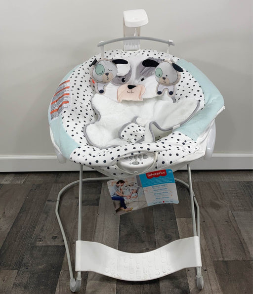 secondhand Fisher Price See and Soothe, Dots & Spots Deluxe Bouncer - HIDDEN NEEDS PHOTOS