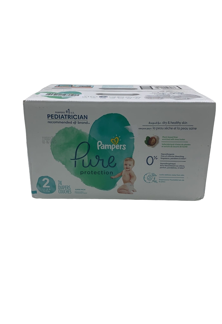 Pampers Pure Protection Diapers Size 2, 74 Count