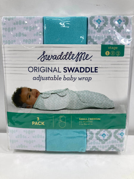 SwaddleMe Original Swaddle Wrap 3pk, Small (0-3 Months), Newport Shore