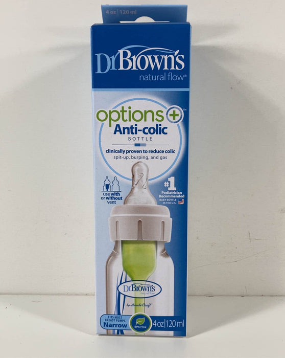 Shop Dr. Brown's Anti-Colic Narrow Bottle, Options+, Clear, 4 oz/120 ml, Level 1 Nipple (0 months+) at GoodBuy Gear
