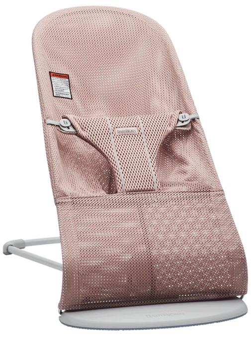 used BabyBjorn Bouncer Bliss, Light Gray Frame, Dusty Pink Mesh