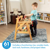 used Melissa & Doug Solid Wood Project Workbench Play Building Set