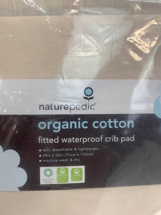 secondhand Naturepedic Organic Cotton Waterproof Fitted Crib Pad