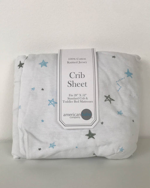 used American Baby Crib Sheet, Green & Blue Stars