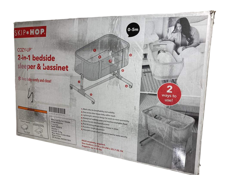 Shop Skip Hop Cozy-Up 2-in-1 Bedside Sleeper and Bassinet, Grey at GoodBuy Gear