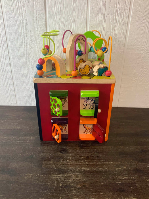 secondhand B. Toys Zany Zoo Wooden Activity Cube