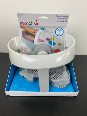 Munchkin Super Scoop Hanging Bath Toy Storage with Quick Drying Mesh, Grey