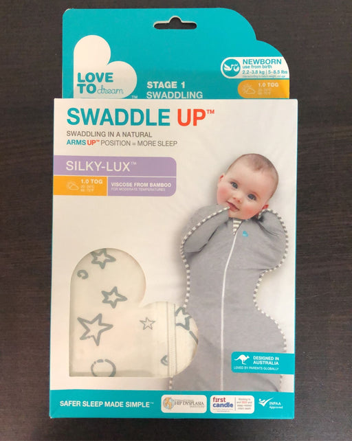 used Love To Dream Swaddle UP Silky-Lux, Newborn Original Grey