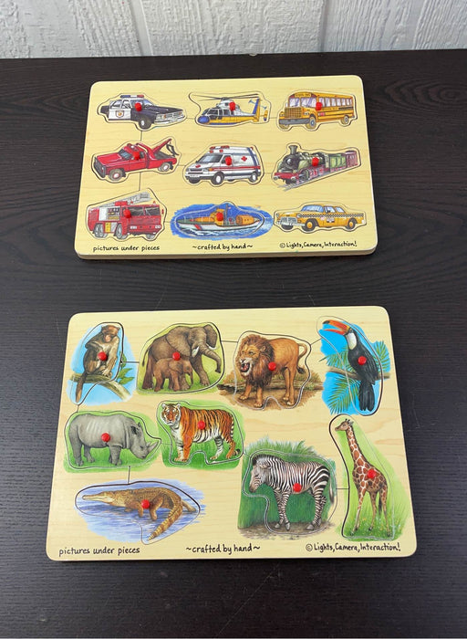 used BUNDLE Melissa & Doug Wooden Puzzles