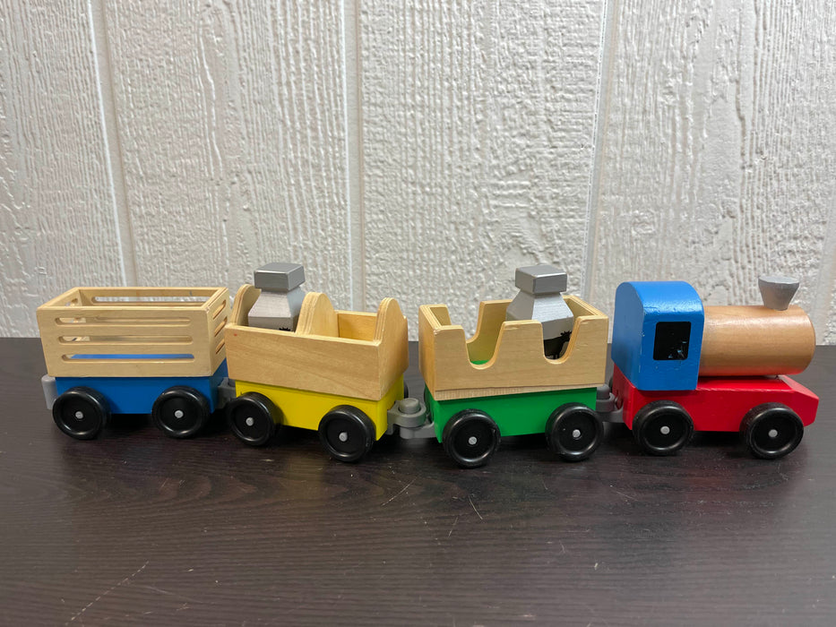 secondhand Melissa & Doug Wooden Farm Train Set