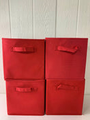 used BUNDLE Storage Bins, 4 Red 11” cubes